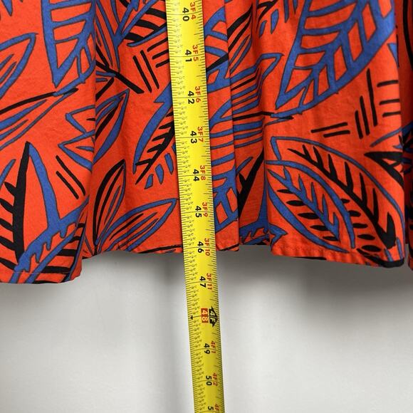 ALEXIS x TARGET Size Small Tropical Leaf Stretch Midi Pleated Shirtdress Pockets - Picture 8 of 13